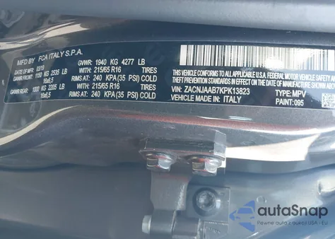 2019 Jeep Renegade Sport Fwd z USA, uszkodzony, nr VIN ZACNJAAB7KPK13823